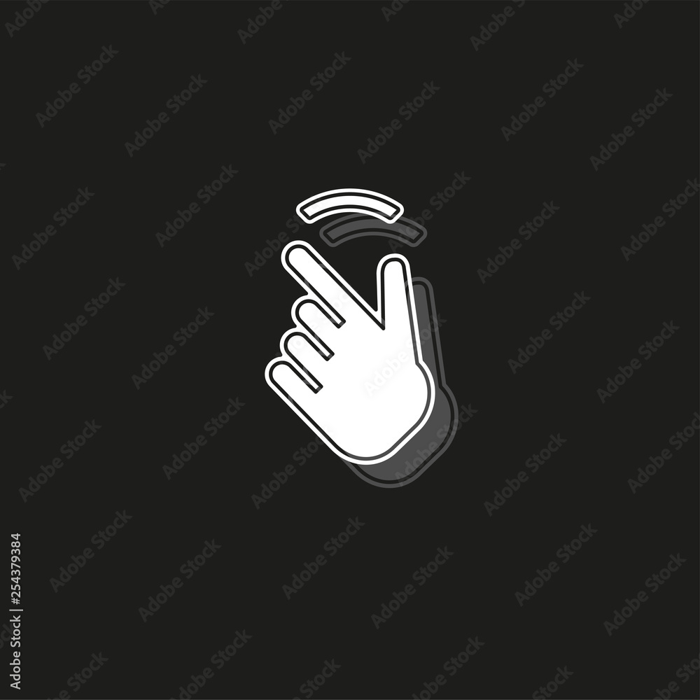 Double tap finger - pointer finger icon - vector cursor symbol, touch symbol - mouse sign Double tap finger - pointer finger icon - vector cursor symbol, touch symbol - mouse sign