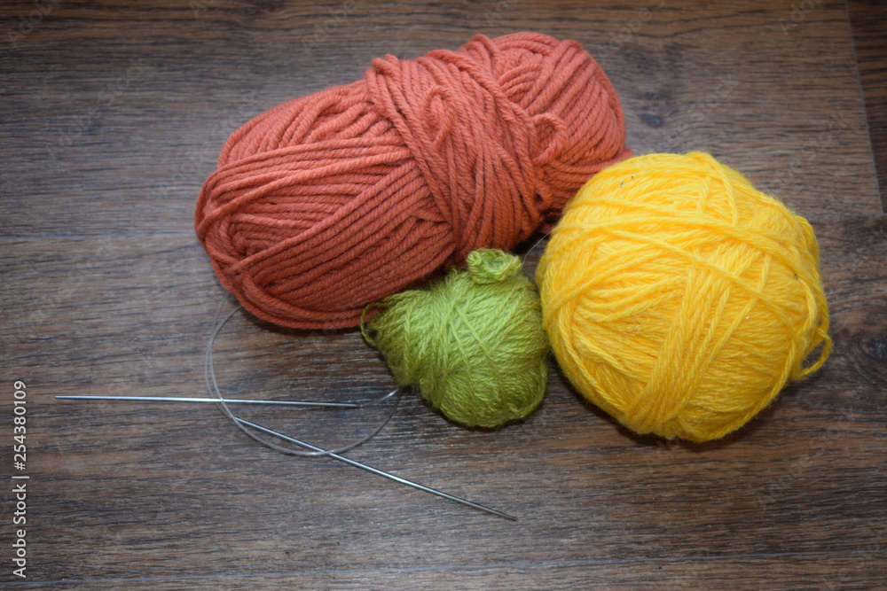 A ball of thread for knitting