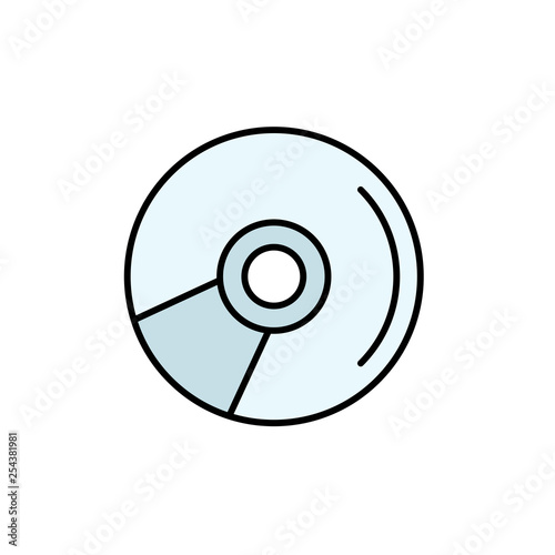 Compact disc flat vector icon sign symbol