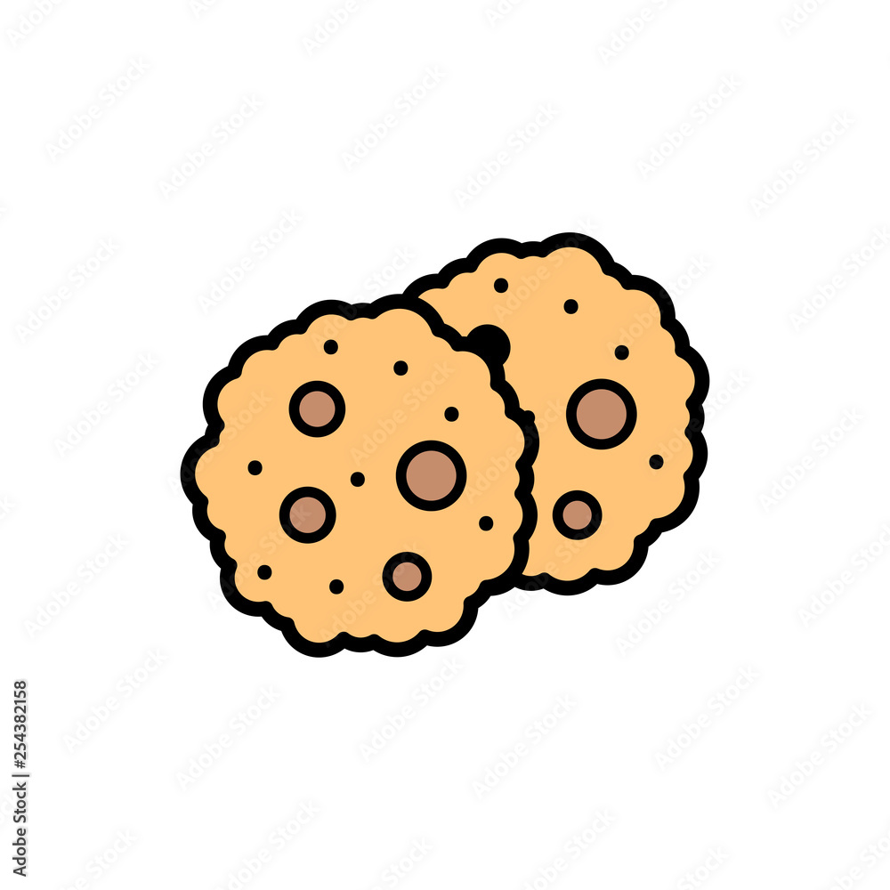 Cookie flat vector icon sign symbol Cookie flat vector icon sign symbol