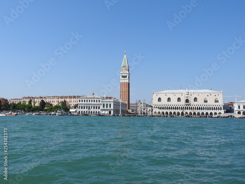 Grand Canal with St Marks Campanile bell tower and Palazzo Ducale, Doge Palace, in Venice, Italy © Konstantin