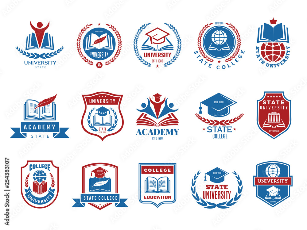 college-emblem-school-or-university-badges-and-labels-vector-logotype