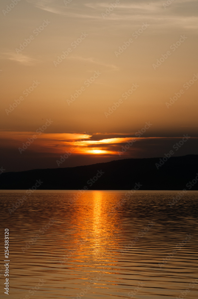 Sunset and reflection on water