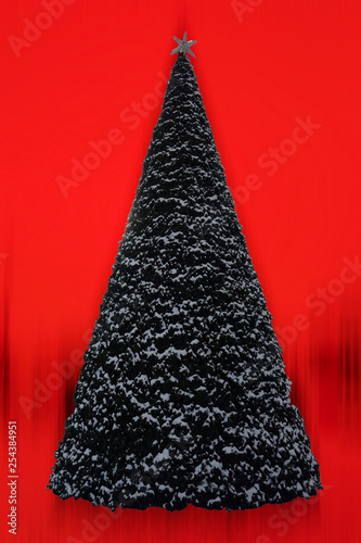 Picture of a Christmas tree with a colorful background photo