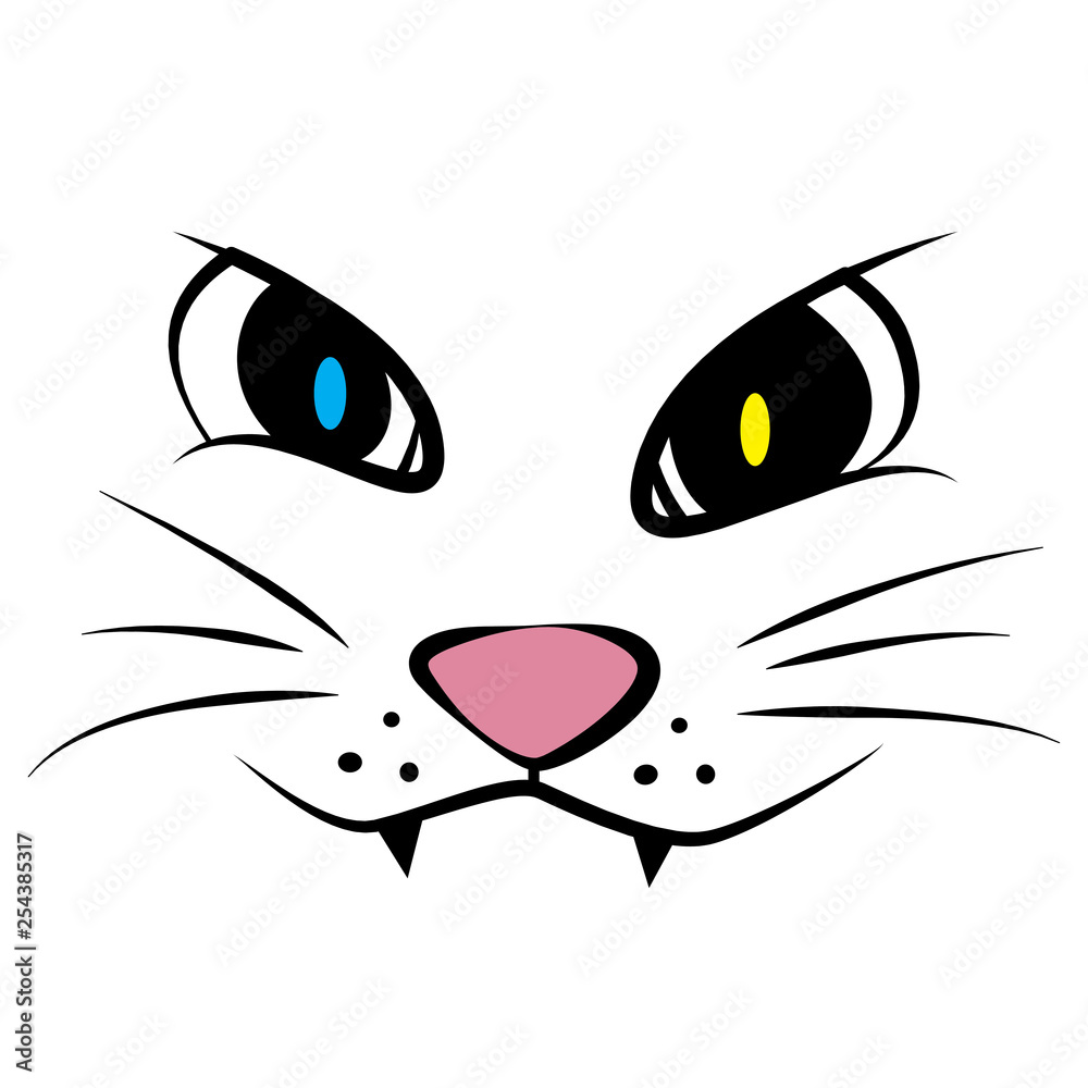 Cat face cartoon isolated on white background. Cat face cartoon isolated on white background.