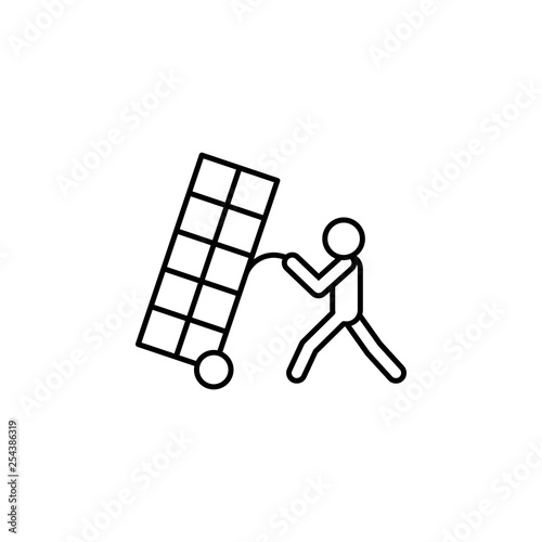 cart, labor icon. Element of overweight culture. Thin icon for website design and development, app development. Premium icon