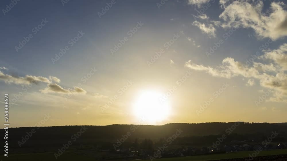 Beautiful sunset coloured sky timelapse 4k in France Beautiful sunset coloured sky timelapse 4k in France