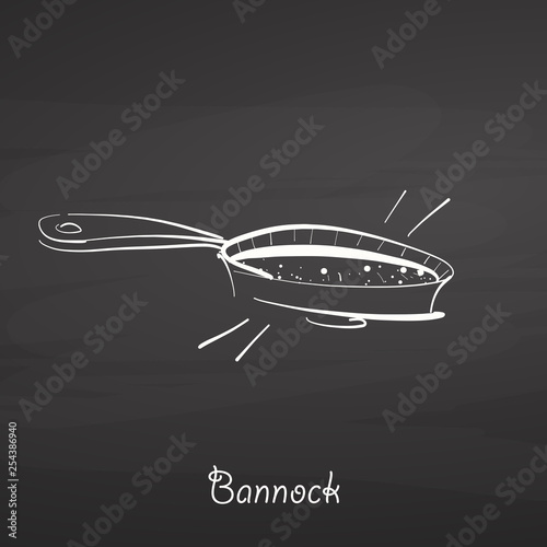Bannock food sketch on chalkboard