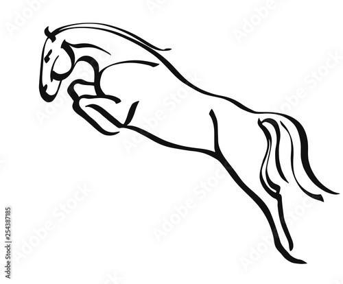 Logo with a jumping horse.