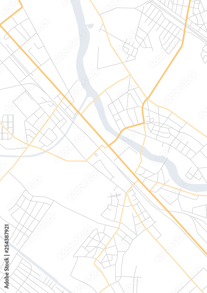 Vector abstract city map with small pointers