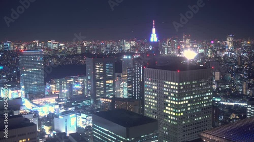Wallpaper Mural Time Lapse of Central Tokyo At Night with Yoyogi Building in Shinjuku District Torontodigital.ca
