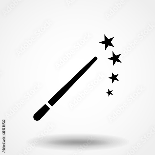 Magician or magic wane filter with sparks flat vector icon for apps and games - Vector