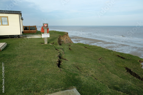 Stampa su Tela clay cliff erosion on the east coast of Yorkshire, UK.