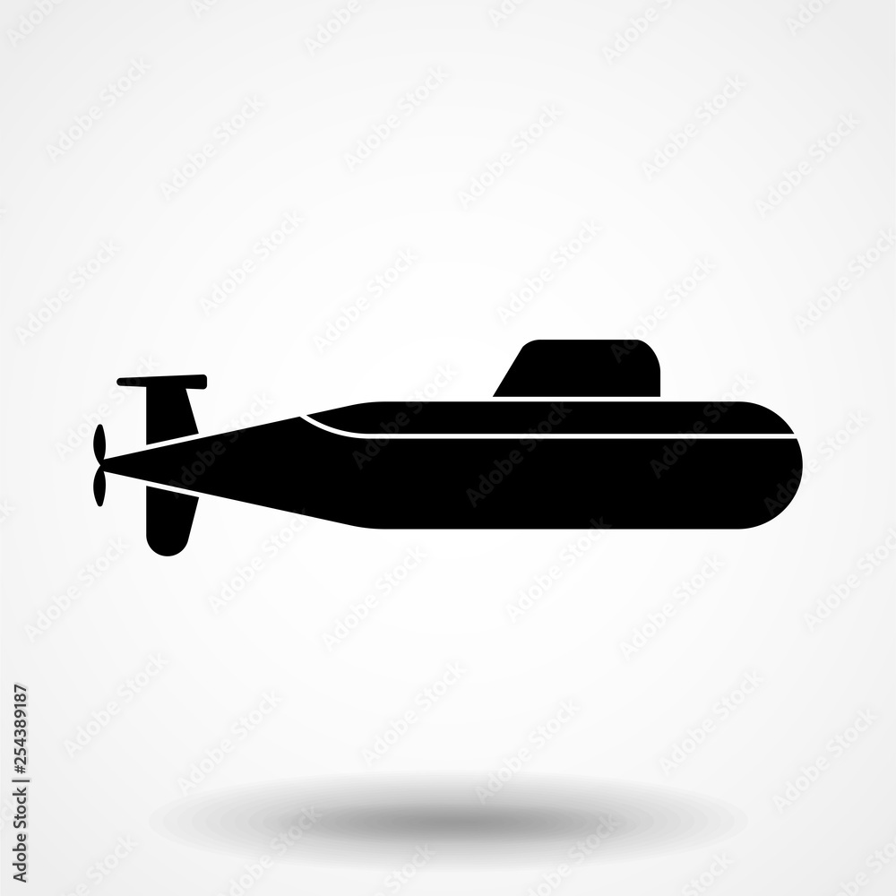 Submarine icon on white background. Vector illustration. Submarine icon on white background. Vector illustration.