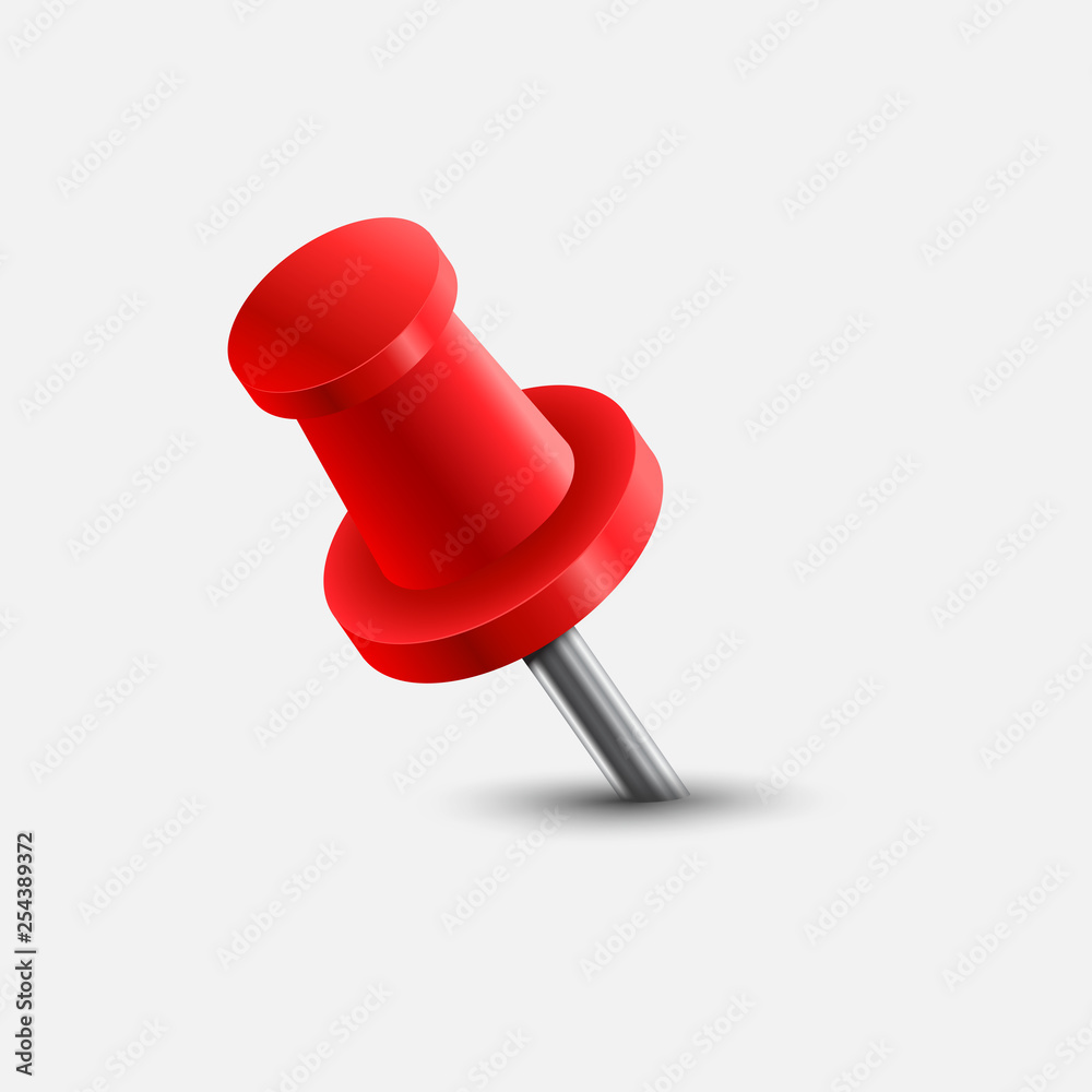 Vector illustration of red push pin. Vector illustration of red push pin.