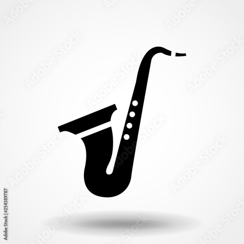 Saxophone trumpet vector icon. Saxophone symbol. Sign for mobile concept and web design. Vector illustration.