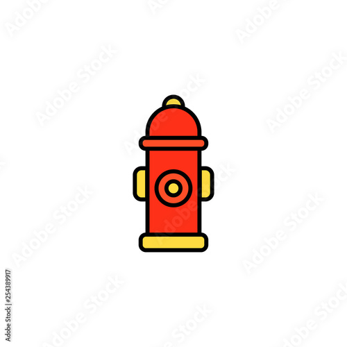 Fire hydrant flat vector icon sign symbol
