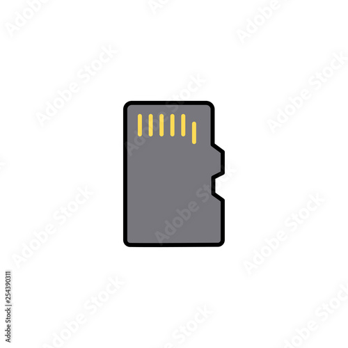 Memory card flat vector icon sign symbol