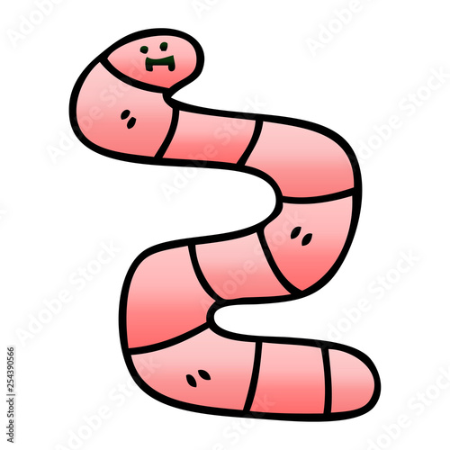 quirky gradient shaded cartoon worm