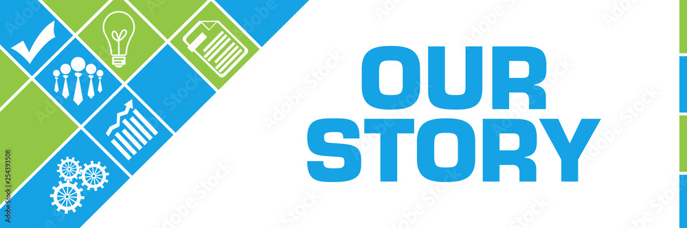 Our Story Business Symbols Green Blue Left Triangles Our Story Business Symbols Green Blue Left Triangles