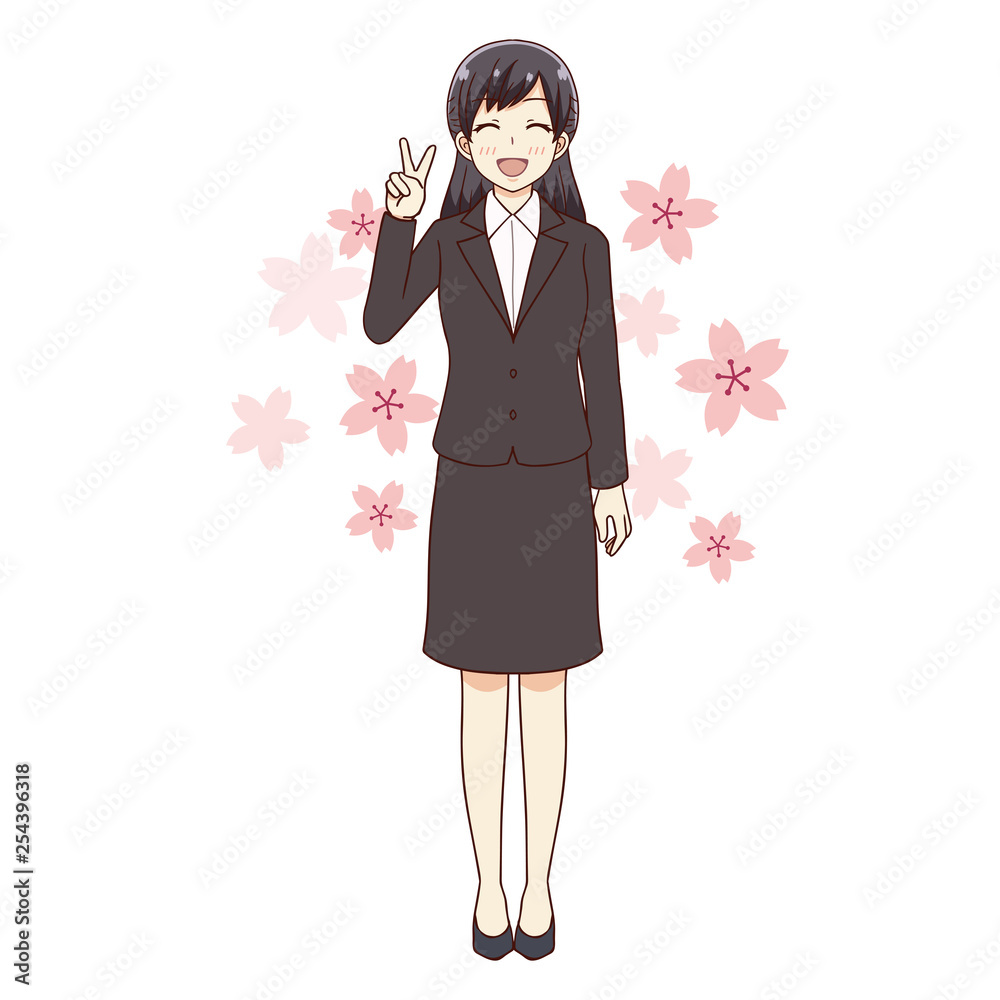 女性 桜 入社 新生活 女性 桜 入社 新生活
