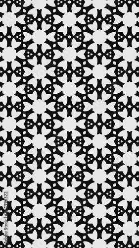 Ornate geometric pattern and two-tone abstract background