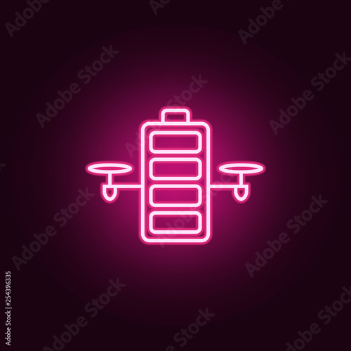 charging a drone icon. Elements of Drones in neon style icons. Simple icon for websites, web design, mobile app, info graphics