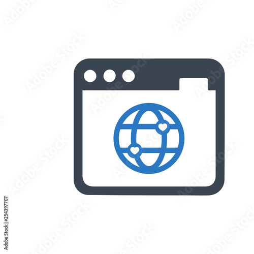 Online charity fundraising icon