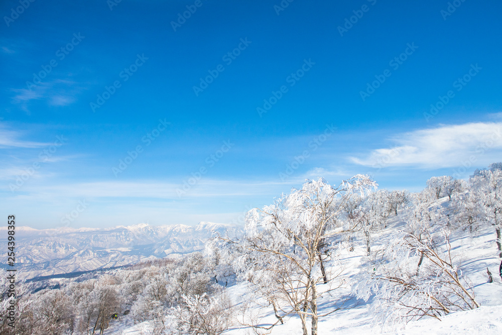 Landscape and Mountain view of Nozawa Onsen in winter , Nagano, Japan. Landscape and Mountain view of Nozawa Onsen in winter , Nagano, Japan.
