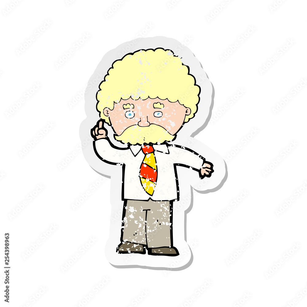 retro distressed sticker of a cartoon teacher