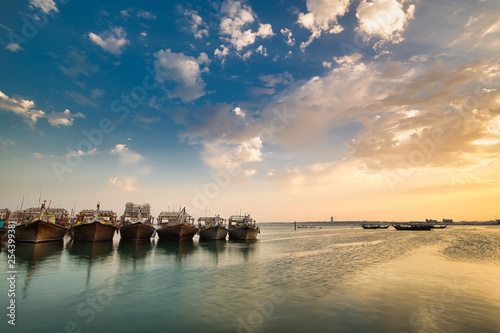 Tradional dhow in Wakra port Qatar photo