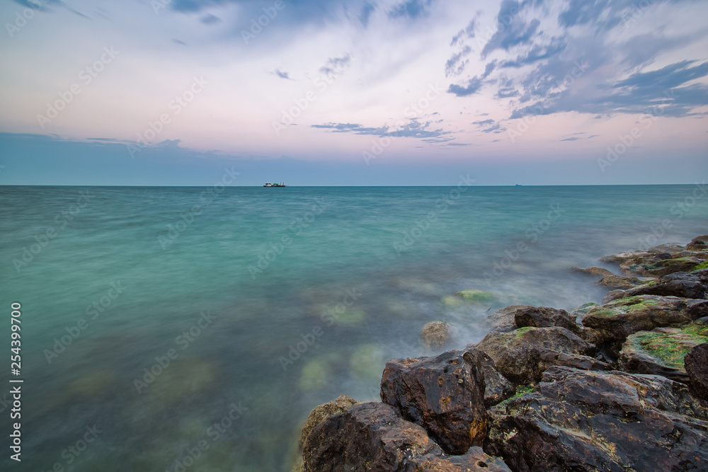 Calm water from the sea in Wakra port Qatar