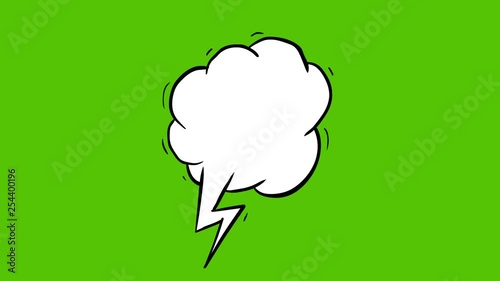 Hand drawn animation of comic style speech bubble.