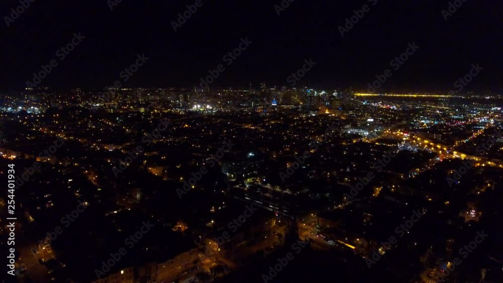 Las Vegas. Dark Buildings At Night. Aerial View. Las Vegas. Dark Buildings At Night. Aerial View.