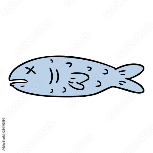 cartoon doodle of a dead fish Stock Vector | Adobe Stock
