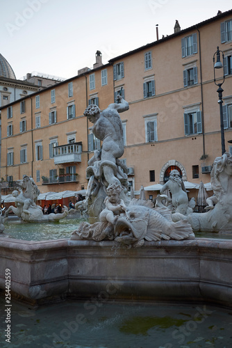 Roma, Italy - February 05, 2019 : View of Fontana del Moro photo