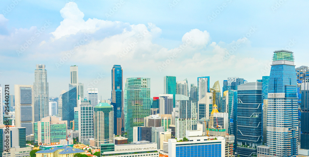 Singapore modern downtown panorama