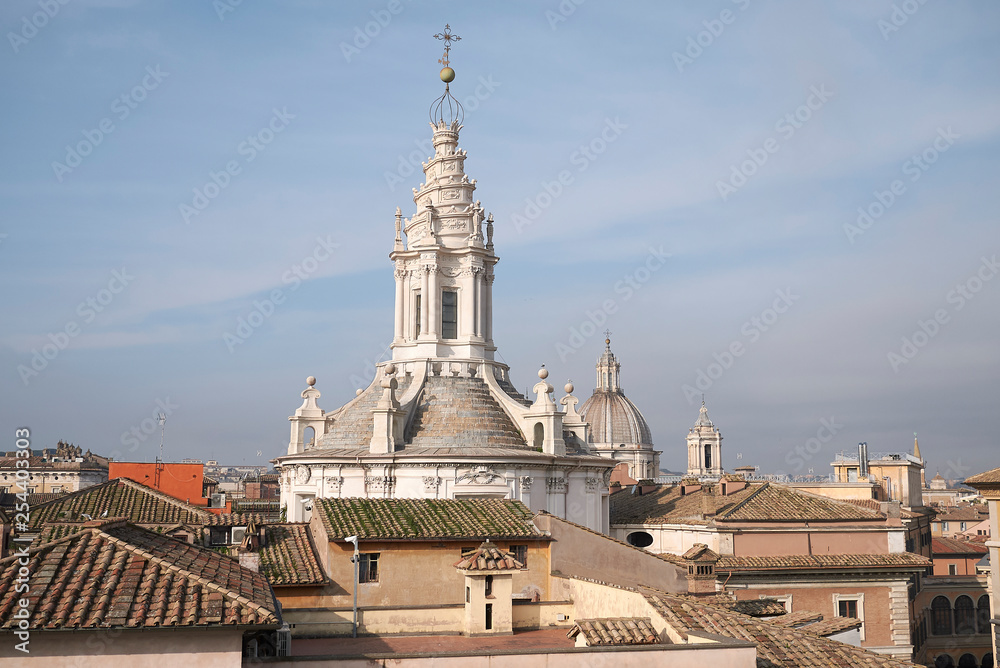 Fototapeta premium Roma, Italy - February 09, 2019 : view of Sant Ivo alla Sapienza church dome