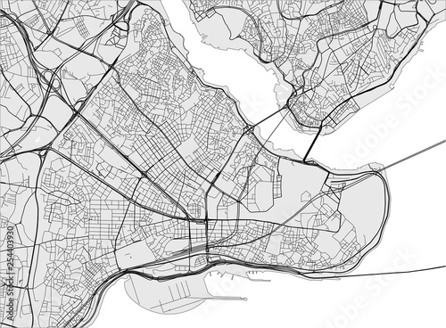 Wallpaper Mural map of the city of Istanbul, Turkey