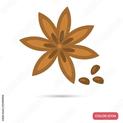 Anise star color flat icon for web and mobile design