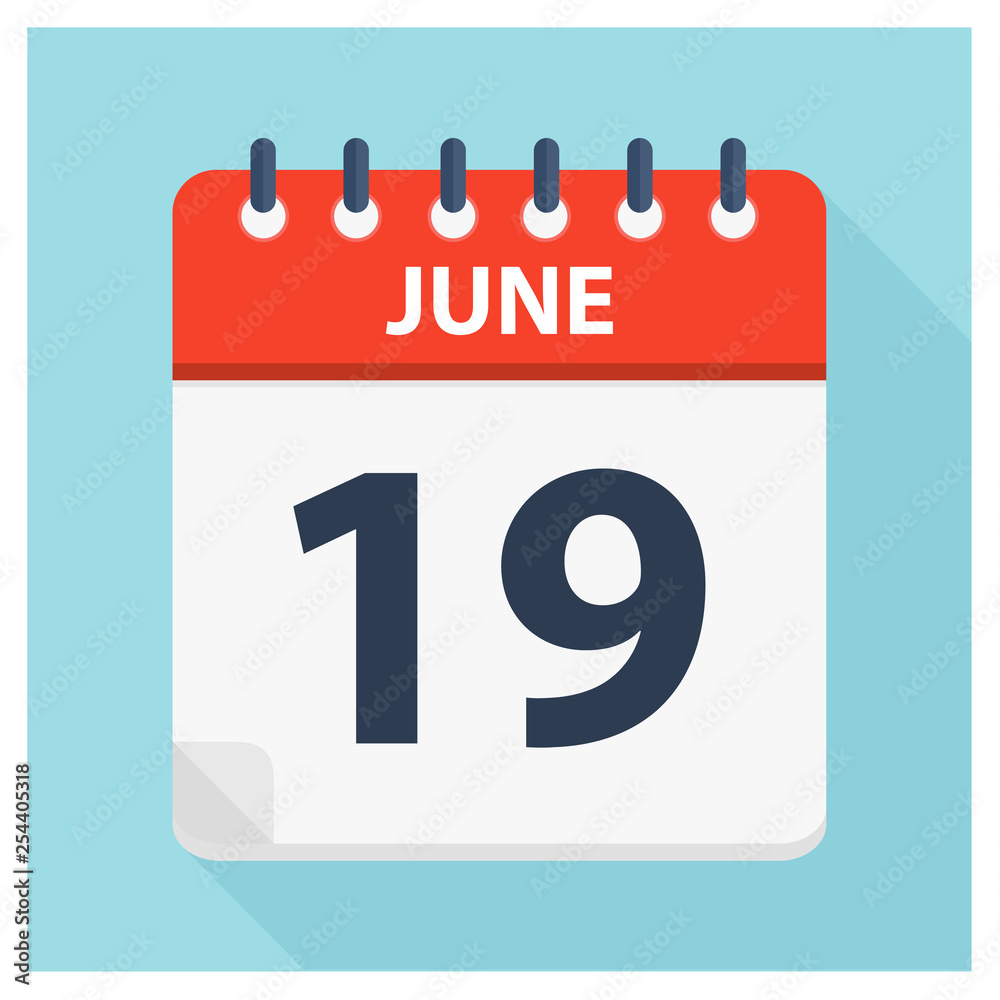 June 19 - Calendar Icon - Calendar design template June 19 - Calendar Icon - Calendar design template