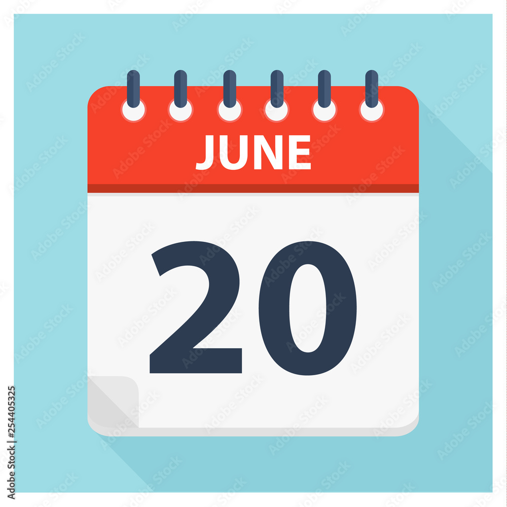 June 20 - Calendar Icon - Calendar design template June 20 - Calendar Icon - Calendar design template