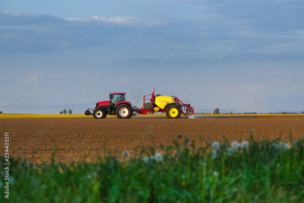 tractor working in field agriculture