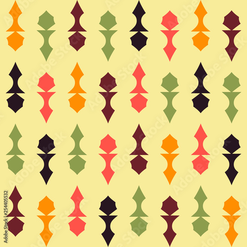 Seamless pattern with floral geometric ornament. Abstract vintage artwork.