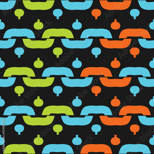 Seamless pattern with colorful alternate geometric shapes.