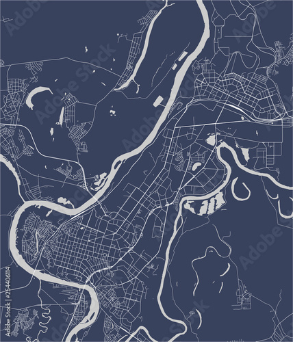 map of the city of Ufa, Russia