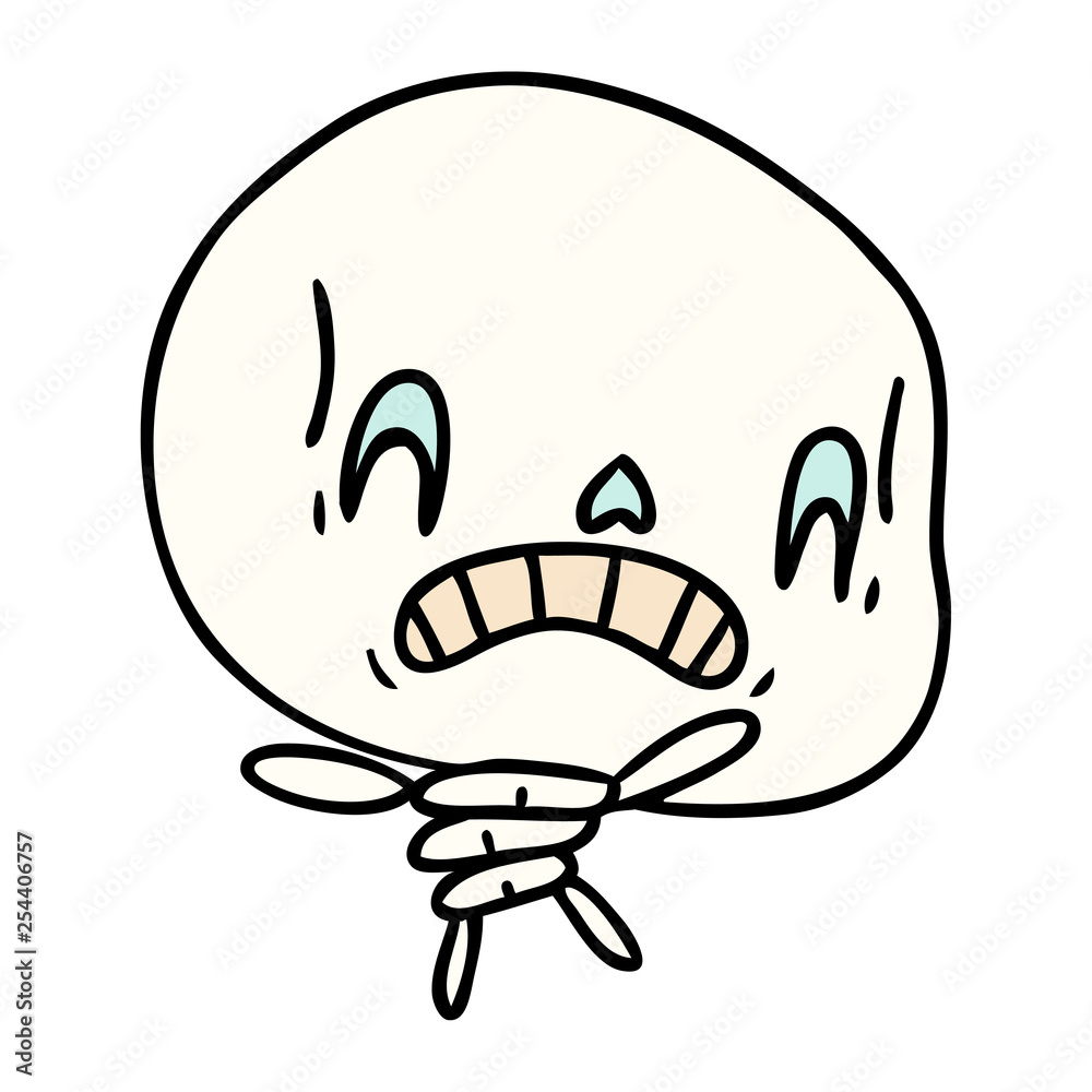 Obraz premium cartoon of spooky kawaii skeleton