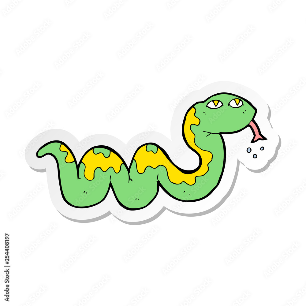 sticker of a cartoon snake sticker of a cartoon snake