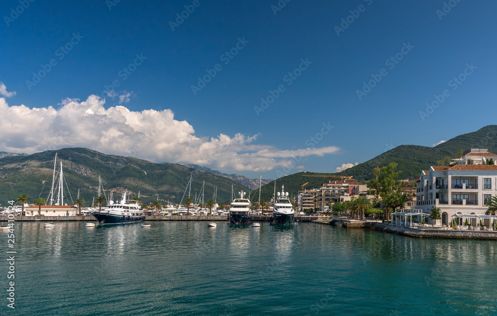 Embankment of Tivat city in  Montenegro