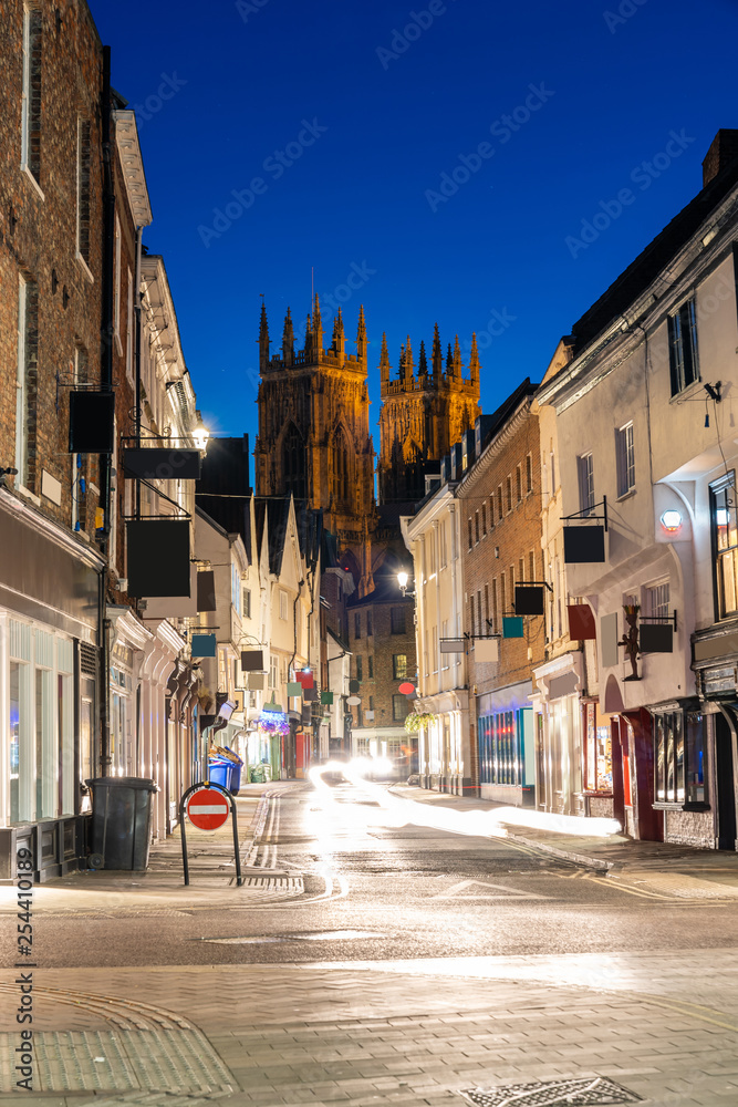 York minster with cityscape